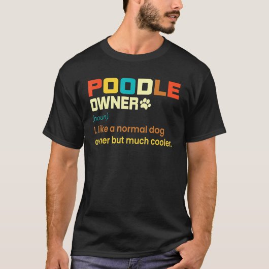 Poodle Retro Dog mama papa T-shirt (Voorkant)