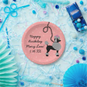 Poodle Rok 50s Retro Roze Zwart Verjaardagsfeest Papieren Bordje (Feest)