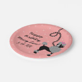 Poodle Rok 50s Retro Roze Zwart Verjaardagsfeest Papieren Bordje (Gekanteld)