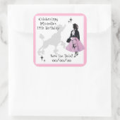 Poodle Rok Fun Save-the-Date Sticker (Tas)
