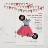 Poodle Rok Hopfeest Uitnodiging (Voorkant / Achterkant)