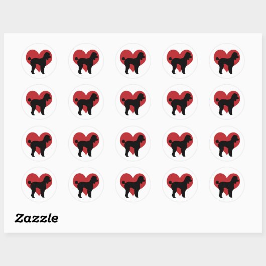 Poodle Ronde Sticker (Vel)