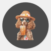 Poodle Ronde Sticker (Voorkant)