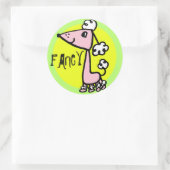 POODLE RONDE STICKER (Tas)