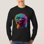 Poodle s Retro Glitch Synthwave T-shirt (Voorkant)