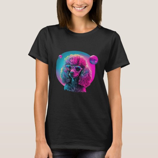 Poodle s Synthwave Dreamscape T-shirt (Voorkant)
