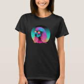 Poodle s Synthwave Sunset Aesthetic T-shirt (Voorkant)