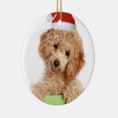 Poodle Santa Ceramic Ornament (Rechts)