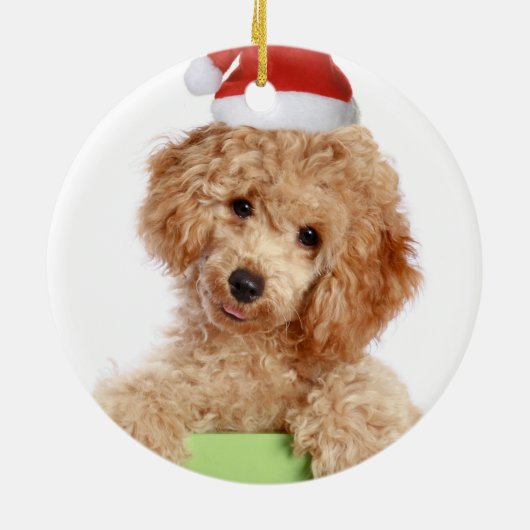 Poodle Santa Ceramic Ornament (Achterkant)