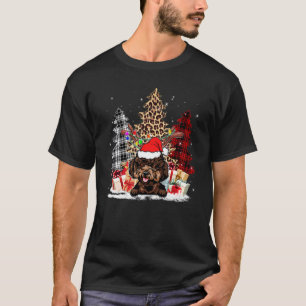 Poodle Santa Hat Light Buffalo Pset Leopard Xmas T-shirt