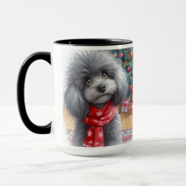 Poodle Santa Ik kan de Mok van de kerstkoffie uitl