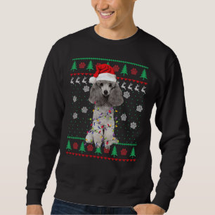 Poodle Santa kerstboomverlichting Trui