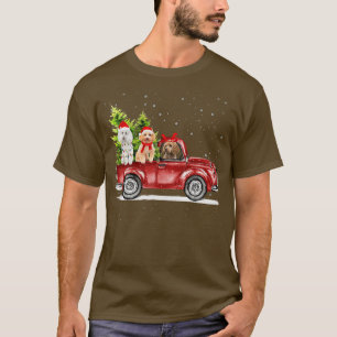 Poodle Santa Reindeer Red Truck Snow-kerstman T-shirt