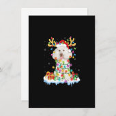 Poodle Santa Reindekerst Shirt Funny Dog Xm Kaart (Voorkant / Achterkant)