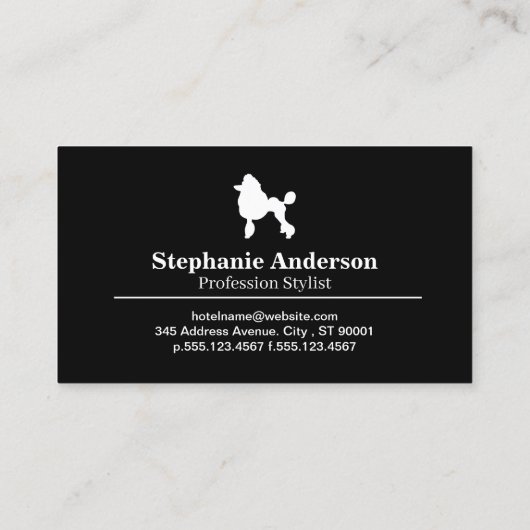 Poodle | Schaar Logo | Verzorging Visitekaartje (Achterkant)