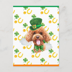 Poodle Shamrock St. Patrick's Day Feestdagenkaart