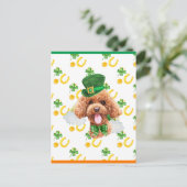Poodle Shamrock St. Patrick's Day Feestdagenkaart (Staand voorkant)