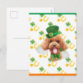 Poodle Shamrock St. Patrick's Day Feestdagenkaart (Voorkant / Achterkant)