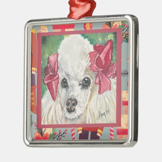 Poodle-sieraad Metalen Ornament (Links)