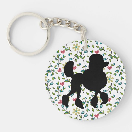 Poodle Silhouet  Sleutelhanger (Voorkant)
