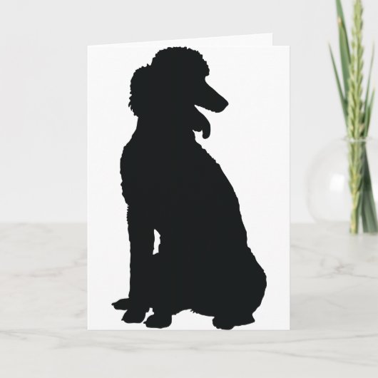 Poodle Silhouette Kaart (Voorkant)
