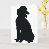 Poodle Silhouette Kaart (Gele Bloem)