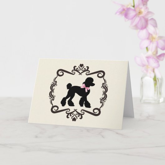Poodle Silhouette Kaart (Orchidee)