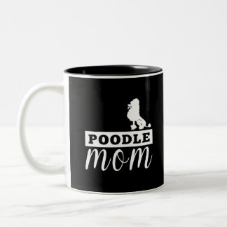Poodle Silhouette Mam onder Tweekleurige Koffiemok