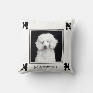 Poodle Silhouette met foto gepersonaliseerd Kussen