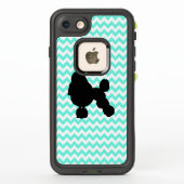 Poodle Silhouette met Light Blue Chevron (Achterkant)