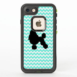 Poodle Silhouette met Light Blue Chevron