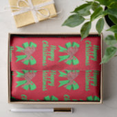 Poodle Silhouette Red Kersthond & Green Bow Tissuepapier (Geschenk)