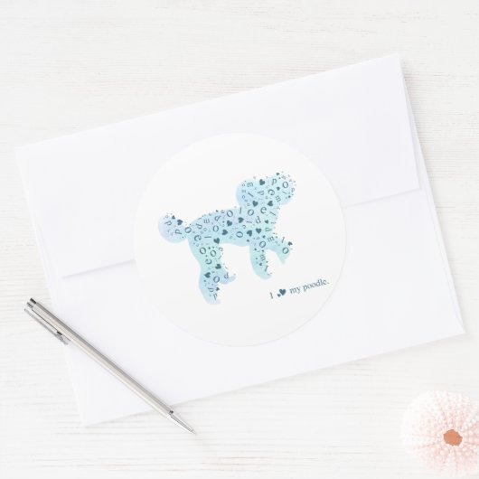 poodle silhouette sticker プードルのシール (Envelop)