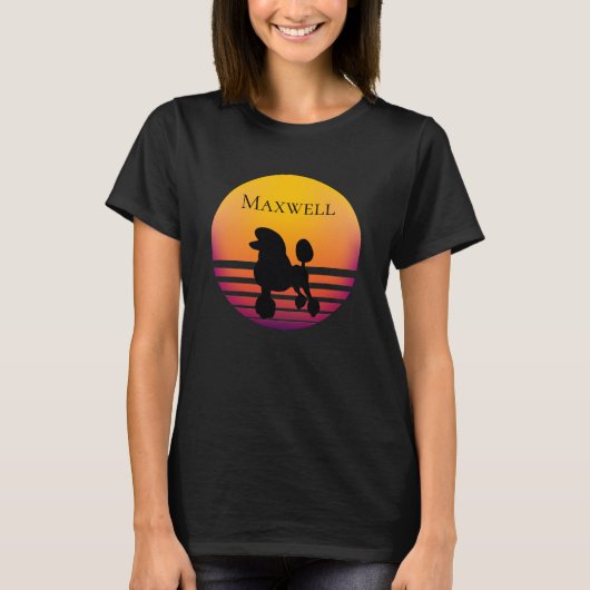 Poodle Silhouette Sunset Colors T-shirt (Voorkant)