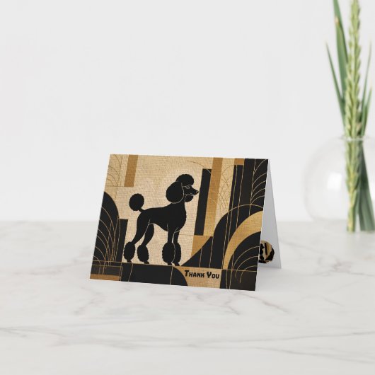 Poodle Silhouette Thank You Notecard Bedankkaart (Voorkant)