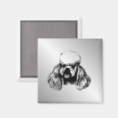 Poodle Silver Magneet (Voorkant / Achterkant)