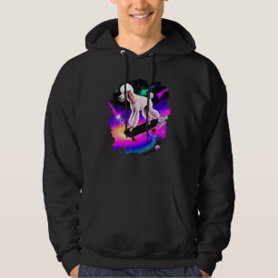 Poodle Skateboarden in de Buitenruimte Retro Vinta Hoodie
