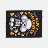 Poodle Skelet Gelukkig Halloween Fleece Deken (Voorkant (Horizontaal))