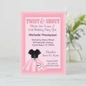 Poodle Skirt Birthday Invitations Kaart (Staand voorkant)