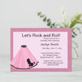 Poodle Skirt Birthday Party Invitations Kaart (Staand voorkant)