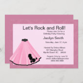 Poodle Skirt Birthday Party Invitations Kaart (Voorkant / Achterkant)