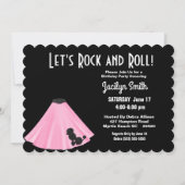 Poodle Skirt Birthday Party Invitations Kaart (Voorkant)