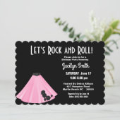 Poodle Skirt Birthday Party Invitations Kaart (Staand voorkant)