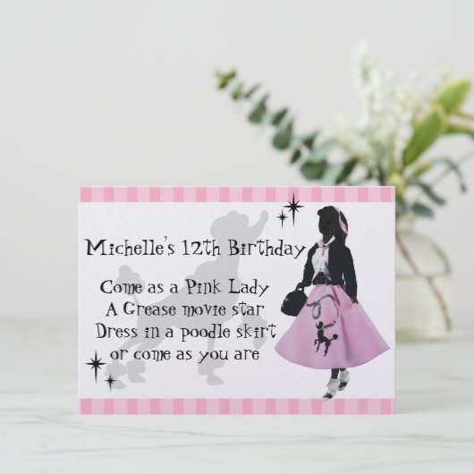 Poodle Skirt Fun Kaart (Staand voorkant)