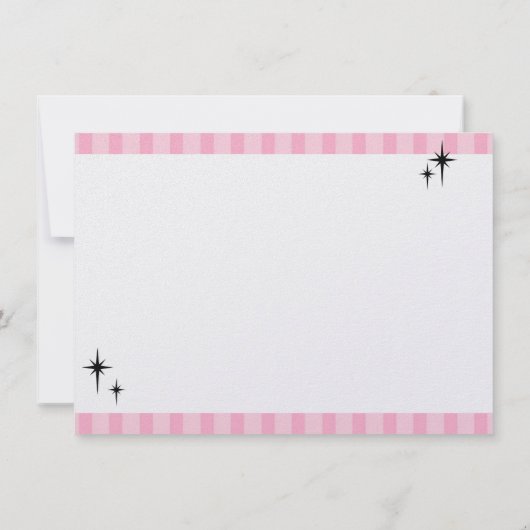 Poodle Skirt Fun Kaart (Achterkant)