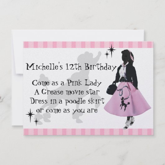 Poodle Skirt Fun Kaart (Voorkant)