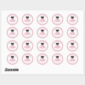 Poodle Skirt I Heart de 50-inch Ronde Sticker (Vel)