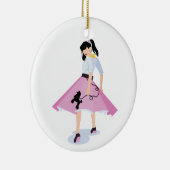 Poodle Skirt Keramisch Ornament (Rechts)