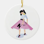 Poodle Skirt Keramisch Ornament (Voorkant)