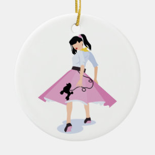 Poodle Skirt Keramisch Ornament